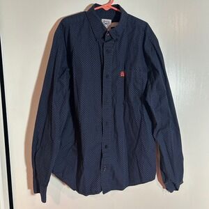 Kids Cinch‎ Blue Dotted Long Sleeve Button Up Shirt large 12
